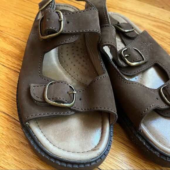 Woodland leather back strap sandal with dual buckle straps for adjustability main image 8